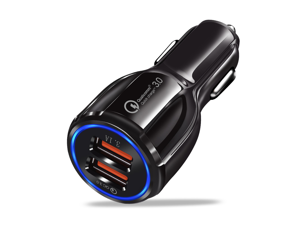 ZHAUX Car Charger,Qualcomm Quick Charge 3.0-Dual USB-12V/24V-6A-30W-Fast Car Charger Adapter,
Compatible With iPhone/ipad /Android /Galaxy/LG/Note/Nexus/HTC and More ZHAUX Car Charger,Qualcomm Quick Charge 3.0-Dual USB-12V/24V-6A-30W-Fast Car Charger Adapter,
Compatible With iPhone/ipad /Android /Galaxy/LG/Note/Nexus/HTC and More