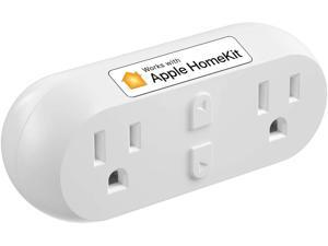 [Controlled By "Hey Siri"] meross Smart Dual Wi-Fi Outlet Plug -  Apple Certified, Work With meross App, HomeKit, Amazon Alexa, Google Assistant, Siri, SmartThings, No Hub Required, MSS120HK