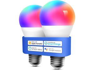 Smart Light Bulb, meross Smart WiFi LED Bulbs Compatible with Apple HomeKit, Siri, Alexa, Google Assistant and SmartThings, Dimmable E26 Multicolor 2700K-6500K RGB, 810 Lumens 60W Equivalent, 2 Pack Smart Light Bulb, meross Smart WiFi LED Bulbs Compatible with Apple HomeKit, Siri, Alexa, Google Assistant and SmartThings, Dimmable E26 Multicolor 2700K-6500K RGB, 810 Lumens 60W Equivalent, 2 Pack