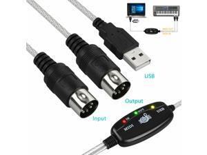 Professional MIDI to USB IN-OUT Cable Converter For PC/Mac/Laptop - 6FT, (Black) Professional MIDI to USB IN-OUT Cable Converter For PC/Mac/Laptop - 6FT, (Black)