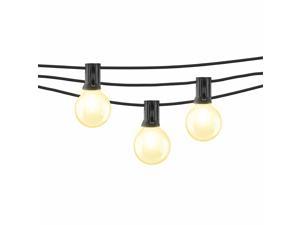 Mr Beams 25Ft Globe Style Bulb LED Outdoor String Lights with G40 LED Bulbs and 25 Hanging Sockets (Bulbs Included), Black