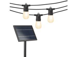 Mr Beams 54Ft Solar Powered LED Outdoor String Lights with S14 LED Bulbs and 24 Hanging Sockets (Bulbs Included), Black Mr Beams 54Ft Solar Powered LED Outdoor String Lights with S14 LED Bulbs and 24 Hanging Sockets (Bulbs Included), Black