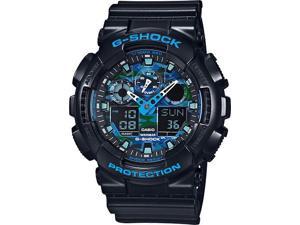 Casio G-Shock Black and Blue Ana-Digi Sports Watch GA100CB-1A