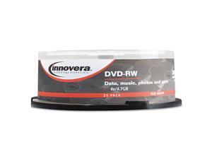 Innovera DVD-RW Discs 4.7GB 4x Spindle Silver 25/Pack 46848 Innovera DVD-RW Discs 4.7GB 4x Spindle Silver 25/Pack 46848