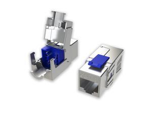 [LINKUP] Cat8 Ethernet Cable Connector (6-Pack) RJ45 Metal Keystone Jack | Die-Cast Field Termination Tool Free |for 2000Mhz 40G S/FTP Shielded LAN Screened Solid 2Ghz Bulk Cable 22AWG-24AWG