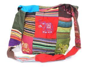 Elephant Pop Art & Durrie Patchwork Sling Jhola Bag Elephant Pop Art & Durrie Patchwork Sling Jhola Bag