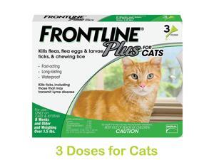 FRONTLINE Plus Flea and Tick Treatment for Cats and Kittens - 3 Doses