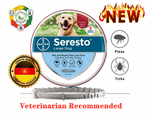 Seresto Flea and Tick Collar for Dogs, 8-Month Flea and Tick Collar for Large Dogs Over 18 Pounds Seresto Flea and Tick Collar for Dogs, 8-Month Flea and Tick Collar for Large Dogs Over 18 Pounds