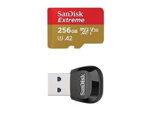 Extreme 256GB microSD UHSI Card with Adapter 160MBs with  MobileMate USB 30 microSD Card Reader