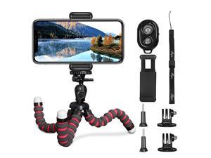 Phone Tripod 5 in 1 Flexible Octopus Tripod Stand + 2PCS Tripod Adapter for Gopro + Phone Mount Holder + Bluetooth Wireless Remote Shutter Compatible for iPhone Samsung Gopro Sports Camera Phone Tripod 5 in 1 Flexible Octopus Tripod Stand + 2PCS Tripod Adapter for Gopro + Phone Mount Holder + Bluetooth Wireless Remote Shutter Compatible for iPhone Samsung Gopro Sports Camera