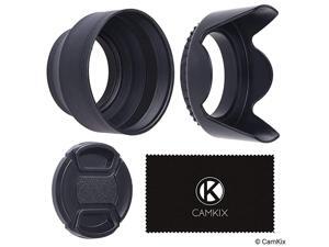 Set of 2 Camera Lens Hoods and 1 Lens Cap Rubber Collapsible + Tulip Flower Sun ShadeShield Reduces Lens Flare and Glare Blocks Excess Sunlight for Enhanced Photography and Video Foo Set of 2 Camera Lens Hoods and 1 Lens Cap Rubber Collapsible + Tulip Flower Sun ShadeShield Reduces Lens Flare and Glare Blocks Excess Sunlight for Enhanced Photography and Video Foo