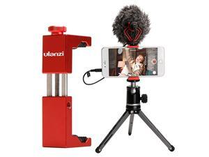 ST02S Aluminum Phone Tripod Mount w Cold Shoe Mount Support Vertical and Horizontal Universal Metal Adjustable Clamp for iPhone Xs Xs Max X 8 7 Plus Samsung Huawei Android SmartphonesRed ST02S Aluminum Phone Tripod Mount w Cold Shoe Mount Support Vertical and Horizontal Universal Metal Adjustable Clamp for iPhone Xs Xs Max X 8 7 Plus Samsung Huawei Android SmartphonesRed