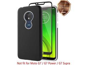 Moto G7 Play Case with Tempered Glass Screen Protector Hard Back Cover + Soft TPU Shockproof Inner Protective Case for Motorola Moto G7 Play Black Moto G7 Play Case with Tempered Glass Screen Protector Hard Back Cover + Soft TPU Shockproof Inner Protective Case for Motorola Moto G7 Play Black