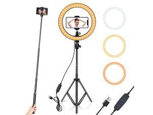 Light 10" with Tripod Stand & Phone Holder for YouTube Video, Desktop Camera Led Light for Streaming, Makeup, Selfie Photography Compatible with iPhone Android Light 10" with Tripod Stand & Phone Holder for YouTube Video, Desktop Camera Led Light for Streaming, Makeup, Selfie Photography Compatible with iPhone Android