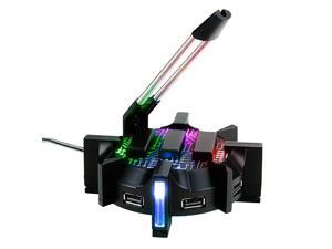 Pro Gaming Mouse Bungee Cable Holder with 4 Port USB Hub 7 LED Color Modes with RGB Lighting Wire Cord Management Support for Improved Accuracy Stabilized Design for Esports Pro Gaming Mouse Bungee Cable Holder with 4 Port USB Hub 7 LED Color Modes with RGB Lighting Wire Cord Management Support for Improved Accuracy Stabilized Design for Esports