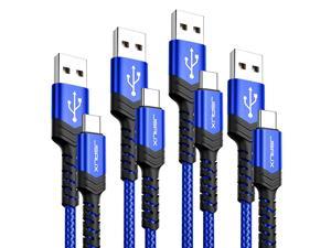 USB Type C Cable 3A Fast Charging, 4-Pack(10ft+6.6ft+3.3ft+1ft) USB A to C Charger Braided Charge Cord Compatible with Samsung Galaxy S10 S9 S8 Plus Note 10 9 8,Moto Z,LG V20 G8 G7 and More(Blue)