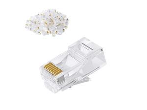 Cat6 RJ45 Ends 100PACK Cat6 Connector Cat6 Cat5e RJ45 Connector Ethernet Cable Crimp Connectors UTP Network Plug for Solid Wire and Standard Cable Transparent Cat6 RJ45 Ends 100PACK Cat6 Connector Cat6 Cat5e RJ45 Connector Ethernet Cable Crimp Connectors UTP Network Plug for Solid Wire and Standard Cable Transparent