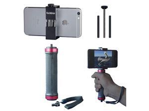 Smartphone Tripod Mount with Hand Grip All Metal HeavyDuty Hand Held Stabilizer and Tripod Mount for Smart Phones and Cameras HG30 Aluminum Red Smartphone Tripod Mount with Hand Grip All Metal HeavyDuty Hand Held Stabilizer and Tripod Mount for Smart Phones and Cameras HG30 Aluminum Red