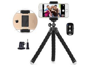 Phone Tripod Portable and Adjustable Camera Stand Holder with Wireless Remote and Universal Clip Compatible with iPhone Android Phone Camera Sports Camera GoPro 2018 New Version Phone Tripod Portable and Adjustable Camera Stand Holder with Wireless Remote and Universal Clip Compatible with iPhone Android Phone Camera Sports Camera GoPro 2018 New Version