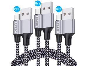 USB Type C Cable  3Pack 6ft USB C to USB A Nylon Braid Fast Charging Cord High Speed Data Sync Transfer Charger Cable Compatible with Galaxy S9 Note LG Pixel 2 XL Huawei ONEPLUS and More