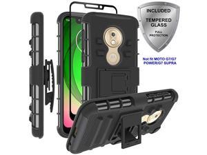 Moto G7 Play Case Military Grade Protection with Tempered Glass Screen Protector Holster Belt Clip Amor Case for Motorola Moto G7 Play Black Moto G7 Play Case Military Grade Protection with Tempered Glass Screen Protector Holster Belt Clip Amor Case for Motorola Moto G7 Play Black