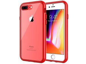 Case for iPhone 8 Plus and iPhone 7 Plus 55Inch ShockAbsorption Bumper Cover AntiScratch Clear Back Red