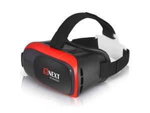Headset Compatible with iPhone & Android - Universal Virtual Reality Goggles for Kids & Adults - Your Best Mobile Games 360 Movies w/ Soft & Comfortable New 3D Glasses (Red)
