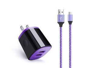 Plug Micro USB Cable Compatible for Samsung Galaxy S7 S6 J7 J7V J3 J3V J8 J5 A6 A10 Note 5 4LG K50 K40 K30 K20 V10Moto E6 E5 G4 G5TabletWall Charging Block Fast Charging Android Phone Cord