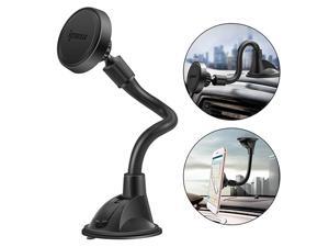 Long Arm Universal Magnetic Cradle Windshield Dashboard Cell Phone Mount Holder with 4 Metal Plates Soft Firm Goose Arm and Enhanced Suction Cup Long Arm Universal Magnetic Cradle Windshield Dashboard Cell Phone Mount Holder with 4 Metal Plates Soft Firm Goose Arm and Enhanced Suction Cup