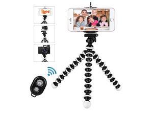 Phone Tripod Flexible Cell Phone Tripod Portable and Adjustable Camera Stand Holder with Wireless Remote Phone Clip Compatible with iPhone Android Phone Compact Digital Camera Gopro Phone Tripod Flexible Cell Phone Tripod Portable and Adjustable Camera Stand Holder with Wireless Remote Phone Clip Compatible with iPhone Android Phone Compact Digital Camera Gopro