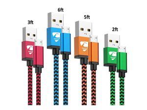 Micro USB Cable  Fast Android Cord Charger Cable 4Pack [2FT, 3FT, 5FT, 6FT] Cable Charging Cord Compatible with Samsung Galaxy S7 Edge S6 S5 J3 J3V J5 J7 J7V Note 5, LG K40 K20, Tablet, PS4