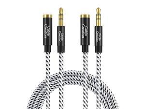 Headphones KINPS Audio Auxiliary Stereo Extension Audio Cable 3.5mm Stereo Jack Male to Female MP3 Players and More Speakers Stereo Jack Cord for Phones PCs Tablets 3ft/1m, TPE-Black 