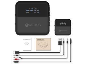 Bluetooth 50 Transmitter Receiver 2019 Upgraded 2in1 Wireless Low Latency Bluetooth Audio with Display Screen 35mm amp Optical Adapter for TVHomeCar Stereo System Bluetooth 50 Transmitter Receiver 2019 Upgraded 2in1 Wireless Low Latency Bluetooth Audio with Display Screen 35mm amp Optical Adapter for TVHomeCar Stereo System