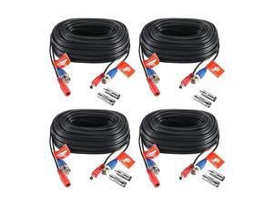 4 Pack 100ft 30 Meters 2in1 Video Power Cable BNC Extension Surveillance Camera Cables for Video Security Systems Included 4X BNC Connectors and 4X RCA Adapters 4 Pack 100ft 30 Meters 2in1 Video Power Cable BNC Extension Surveillance Camera Cables for Video Security Systems Included 4X BNC Connectors and 4X RCA Adapters
