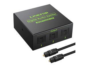 Digital Optical Audio 1x3 Splitter Digital SPDIF Toslink Optical Fiber Audio Splitter 1 in 3 Out Aluminum Alloy with Optical Cable for PS3 Xbox BlueRay DVD HDTV Digital Optical Audio 1x3 Splitter Digital SPDIF Toslink Optical Fiber Audio Splitter 1 in 3 Out Aluminum Alloy with Optical Cable for PS3 Xbox BlueRay DVD HDTV