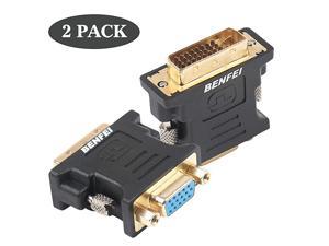 DVII to VGA Adapter  2 Pack DVI 24+5 to VGA Male to Female Adapter with Gold Plated Cord