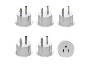 American USA to European Schuko Germany Plug Adapters CE Certified Heavy Duty 6 Pack Perfect for Travelling with Cell Phones Laptops Cameras More