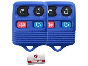 2  Blue Replacement 4 Button Keyless Entry Remote Control Key Fob