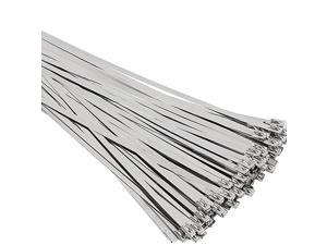 100pcs 11.8 Inches Stainless Steel Exhaust Wrap Multi-Purpose Locking Cable Metal Zip Ties