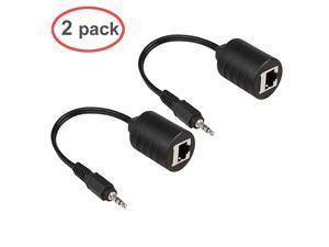 2Pack 3.5mm Stereo to RJ45 Female Extender Over Cat5&Cat6 Cable (2X 3.5mm to RJ45 Female)