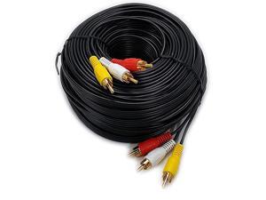 100 Feet Long 3RCA Composite Video Audio AV AV Cable Gold Plated