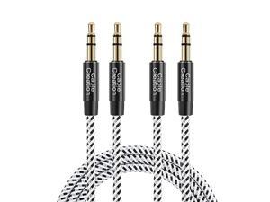 Aux Cord [2-Pack, 3 Feet], 3.5mm Male to Male Stereo Aux Cable for Car [HiFi Sound, Nylon Braided] Compatible Car/Home Stereo, Speaker, Smarphone, Headphone, Beats, Sony, Echo & More