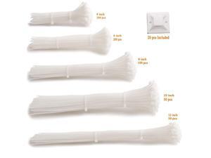White Zip Ties Assorted Sizes Standard Self-Locking Nylon Cable Tie 4/6/8/10/12 Inch with Cable Mount Perfect for Home Office Garage Wire Management Strip Fastening White Zip Ties Assorted Sizes Standard Self-Locking Nylon Cable Tie 4/6/8/10/12 Inch with Cable Mount Perfect for Home Office Garage Wire Management Strip Fastening