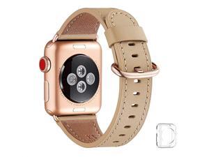 Compatible iWatch Band 40mm 38mm Top Grain Leather Band with Gold Adapter The Same as Series 543 with Gold Aluminum Case in Color for iWatch SE Series 65 4321 Camel Band+Rosegold Adapter Compatible iWatch Band 40mm 38mm Top Grain Leather Band with Gold Adapter The Same as Series 543 with Gold Aluminum Case in Color for iWatch SE Series 65 4321 Camel Band+Rosegold Adapter