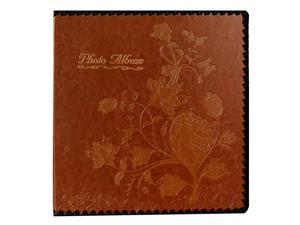 Photo Album Book Family Album Leather Cover Holds 3x5 4x6 5x7 6x8 8x10 Photos Brown