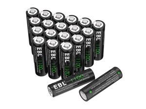 AA Rechargeable Batteries for Solar Lights Replacement 12V 1100mAh High Performance NiCD BatteryPack of 20
