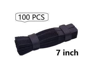 100pcs Cable Ties Reusable Fastening Cable Ties Cable Straps Strips Wire Organizer Cord Rope Holder for Laptop PC TV 7 Inch 100 pcs Black