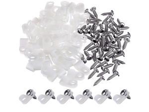 50 Pack R-Type Cable Clip Wire Clamp, Nylon Screw Mounting Cord Fastener Clips with 50 Pack Screws for Wire Management (1/4 Inch)
