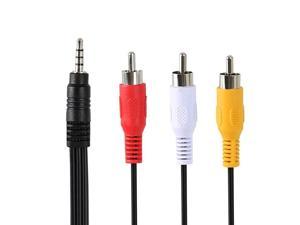 35 mm to RCA AV Camcorder Video Cable35mm Male to 3RCA Male Plug Stereo Audio Video AUX Cable for SmartphonesMP3 TabletsSpeakersHome Theater 35 Straight to 3 RCA 15m
