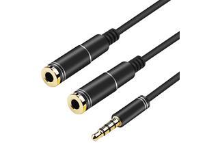 Headphone Splitter 4 Poles 35mm Y Splitter Stereo Audio Cable 35mm Male to 2 Female for Earphone Headset Splitter Adapter Extension Aux Cable Compatible iPhone Tablets MP3 Player 05M Headphone Splitter 4 Poles 35mm Y Splitter Stereo Audio Cable 35mm Male to 2 Female for Earphone Headset Splitter Adapter Extension Aux Cable Compatible iPhone Tablets MP3 Player 05M